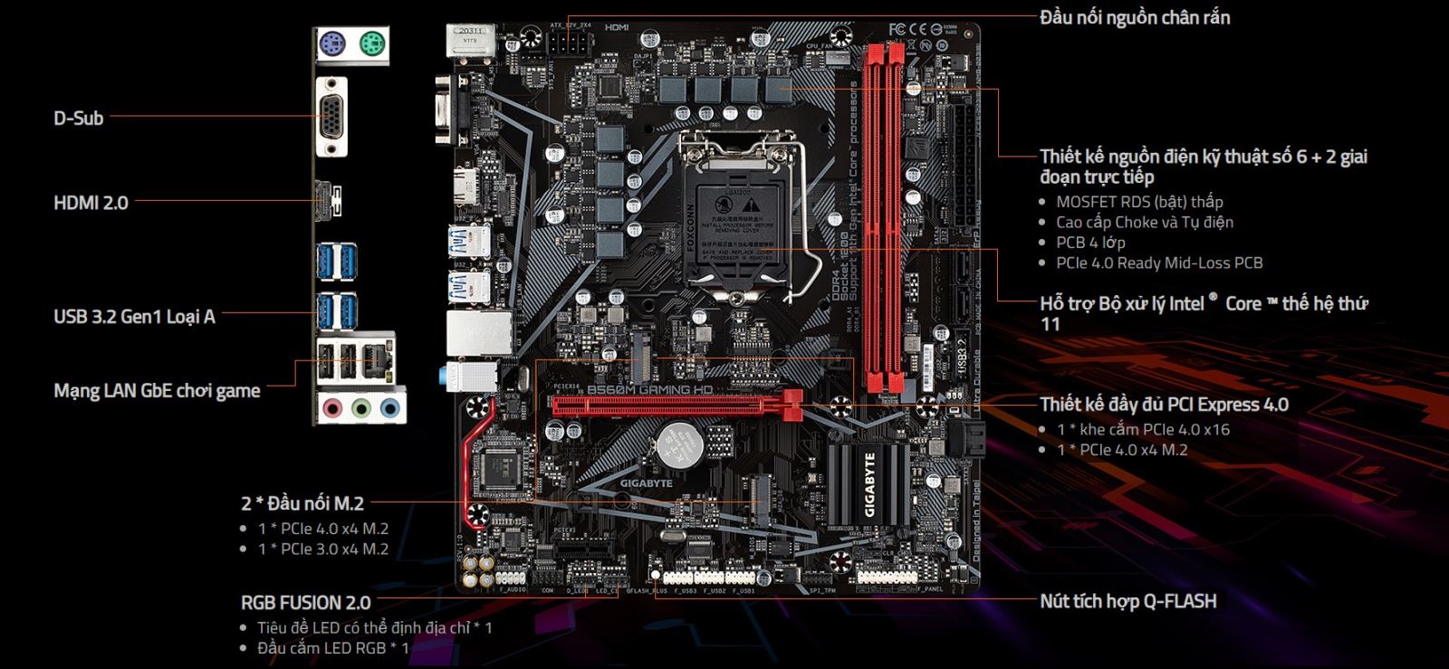 Mainboard Giga B560M-GAMING-HD uy tín, giá rẻ tại Hải Phòng