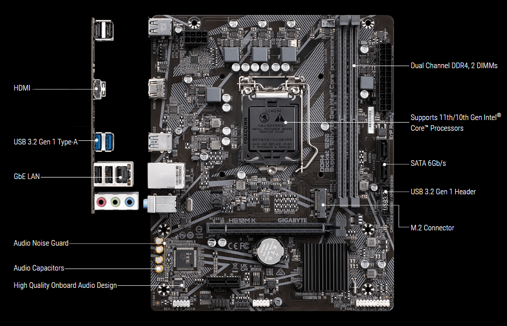 Mainboard Gigabyte H510M-K chính hãng, giá tốt tại Hải Phòng