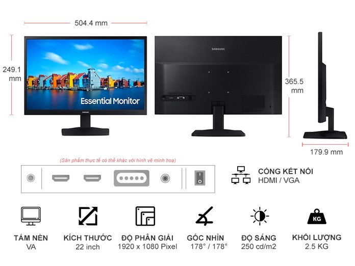 Monitor Samsung 22'' LS22A336 -NHEXV chất lượng, uy tín chỉ có tại Sơn Đạt.,JSC