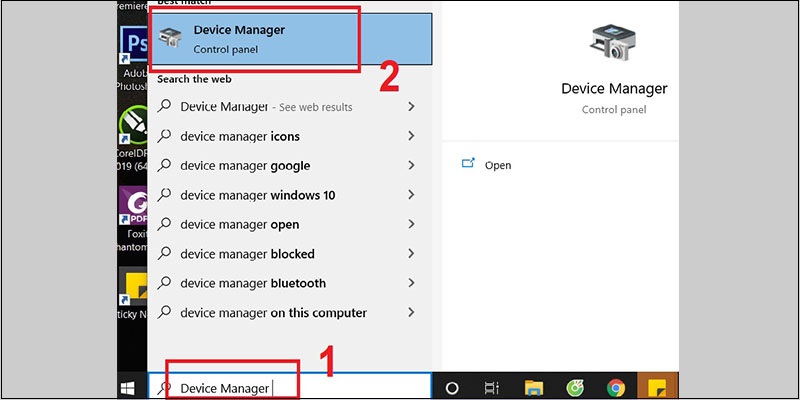 Chọn mục Device Manager