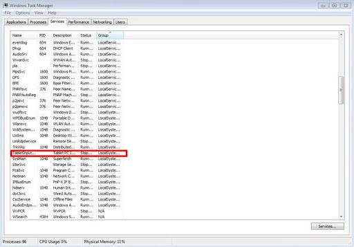 Vô hiệu hóa Tablet PC Input Service