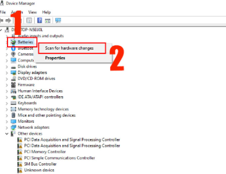 cài đặt lại device Microsoft ACPI - Compliant Compliant Control Method Batter