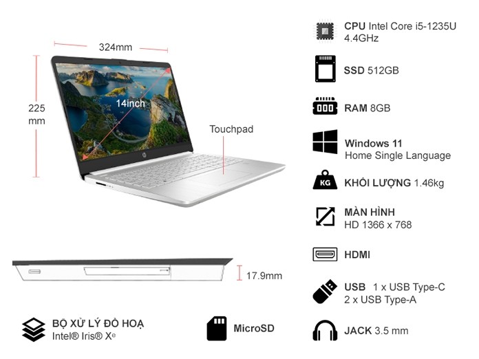 HP 14s-dq5053TU chính hãng, giá tốt Hải Phòng
