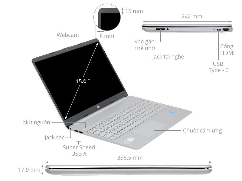 HP 15s fq2716TU 7C0X3PA chính hãng, giá tốt Hải Phòng