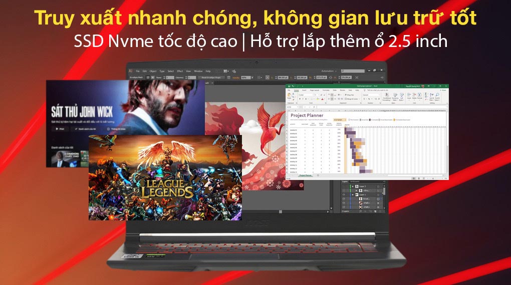 MSI GF63 11SC được trang bị card đồ họa rời GeForce GTX 1650 Max-Q Design 4 GB