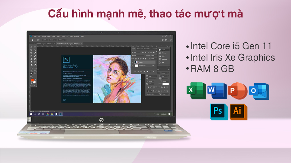 HP Pavilion 15-eg0505TU 46M02PA sở hữu bộ vi xử lý Intel® Core i5-1135G7 mới nhất 