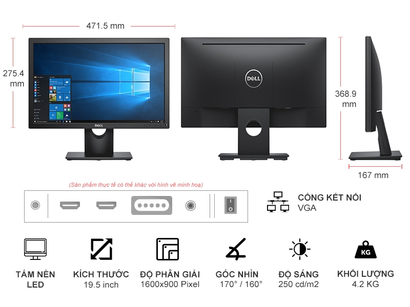  Monitor LCD Dell E2016 Se chất lượng, giá tốt tại Hải Phòng