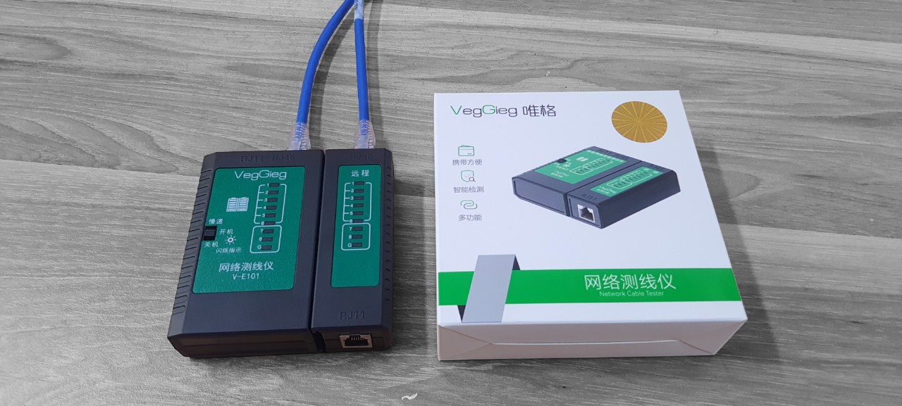 Hộp test mạng, VegGieg V-E101 sẽ giúp bạn kiểm tra xem cáp mạng của bạn có hoạt động bình thường hay không