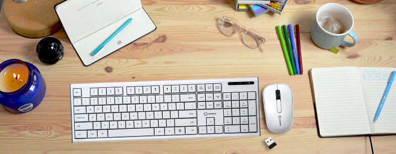 Keyboard + mouse Coolerplus CP-KM150 sở hữu layout full-size quen thuộc được thiết kế gọn gàng