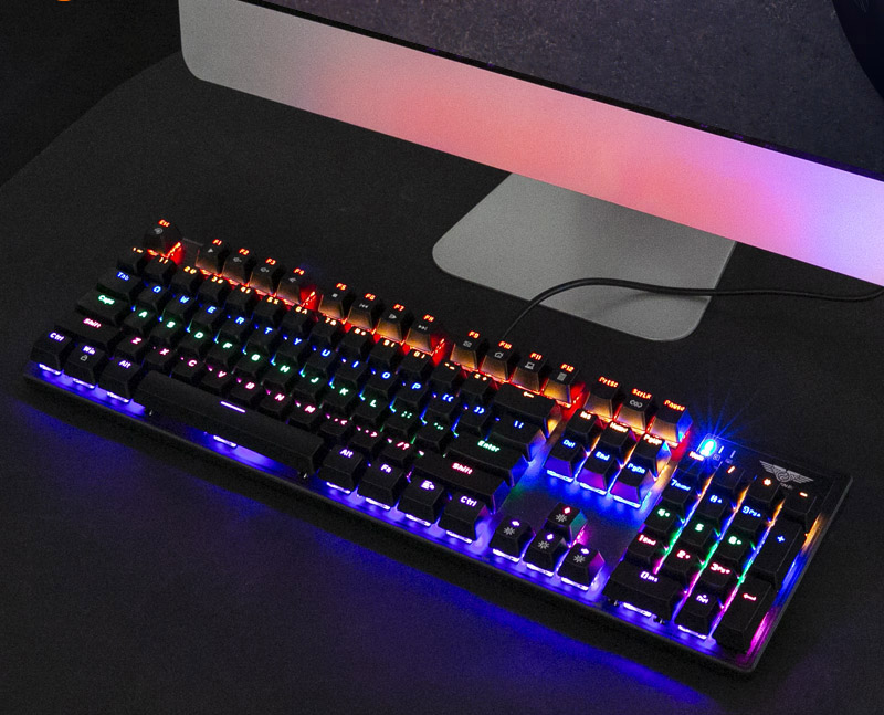 Bàn phím cơ Gaming Newmen Brown Switch GM325 sở hữu kiểu dáng cao cấp đi kèm led RGB rực rỡ