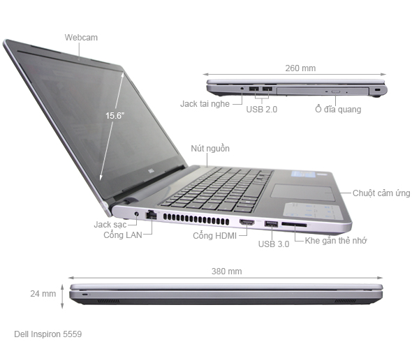 Notebook Se Dell Vostro 5559 là máy tính xách tay cấu hình cao mà giá thành phải chăng