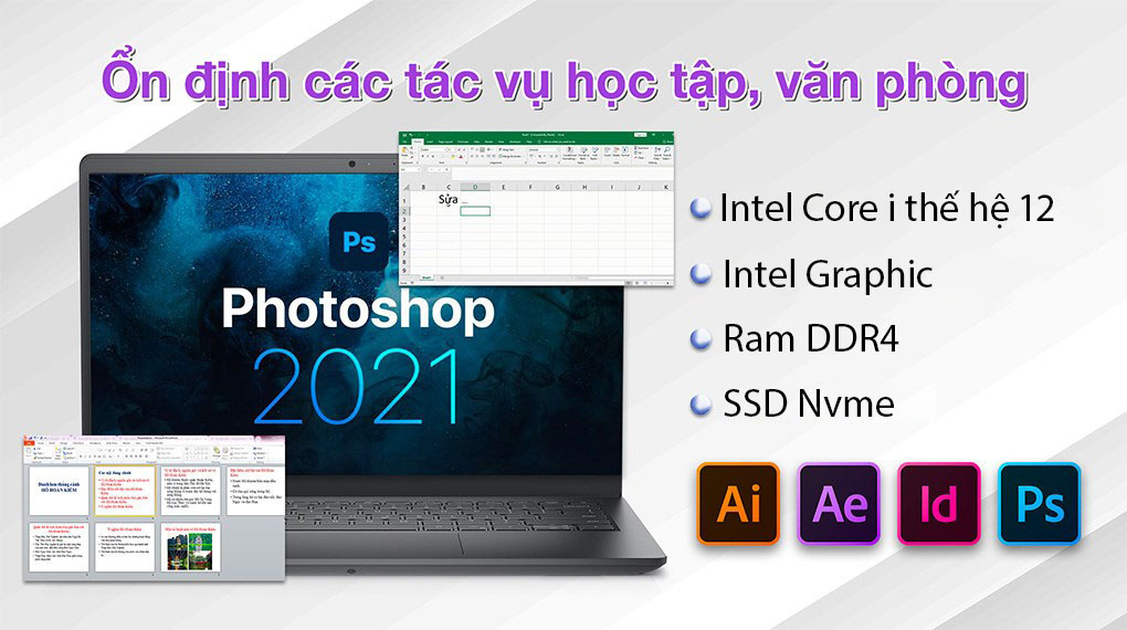 Dell Vostro 3520 Core™ i7 sẽ khiến bạn thực sự ấn tượng với kiểu dáng hiện đại