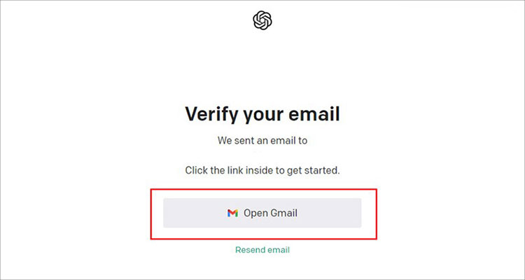 Mở email của OpenAI và nhấp vào yêu cầu xác nhận