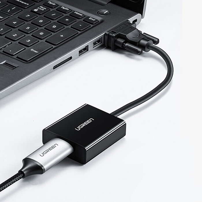 Cable chuyển đổi VGA to HDMI Ugreen 50945 là phụ kiện chính hãng Ugreen giúp bạn kết nối PC, Laptop