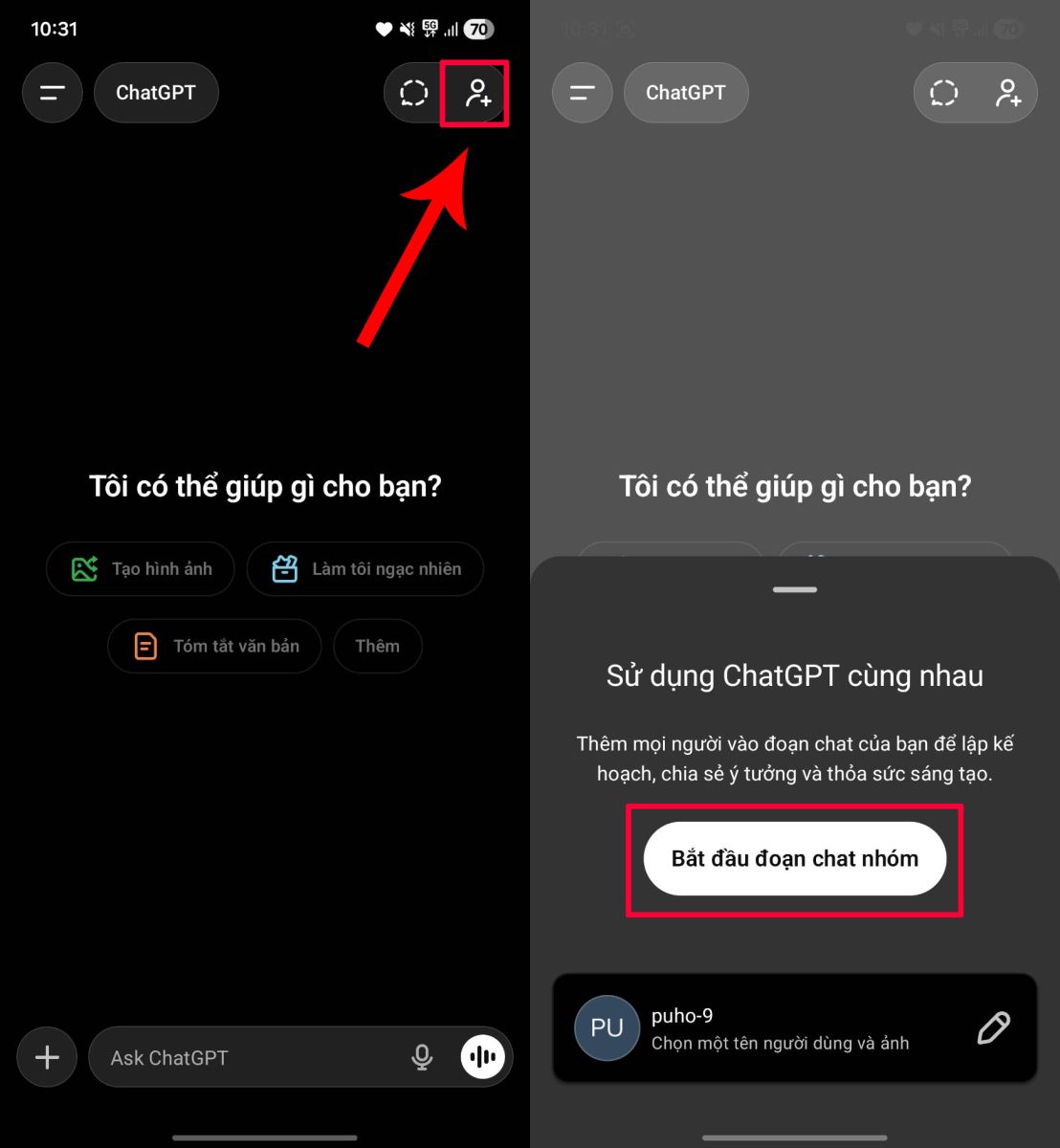 Cách tạo đoạn chat nhóm trong ChatGPT
