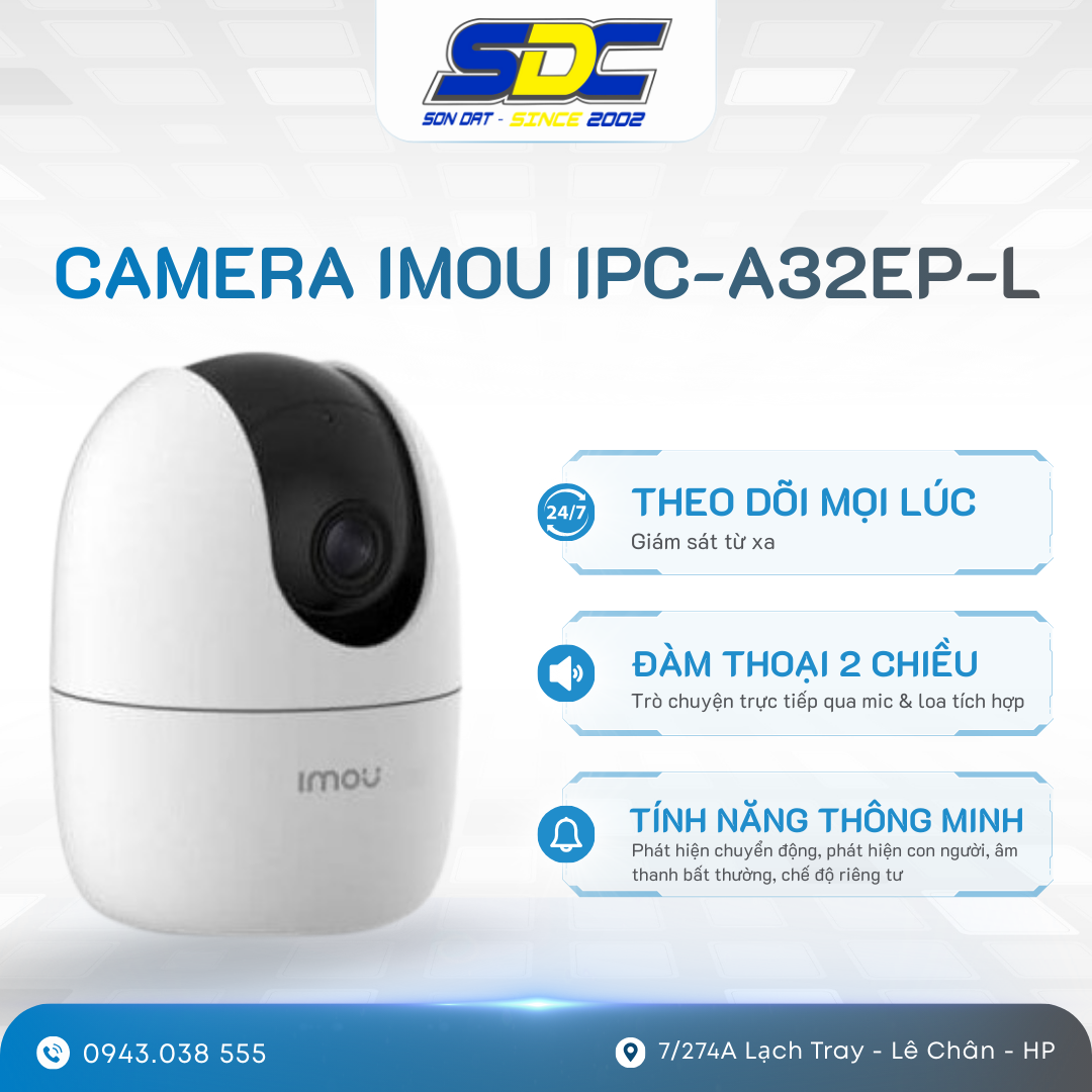 Camera Imou IPC-A32EP-L là mẫu camera wifi trong nhà quay quét 3MP