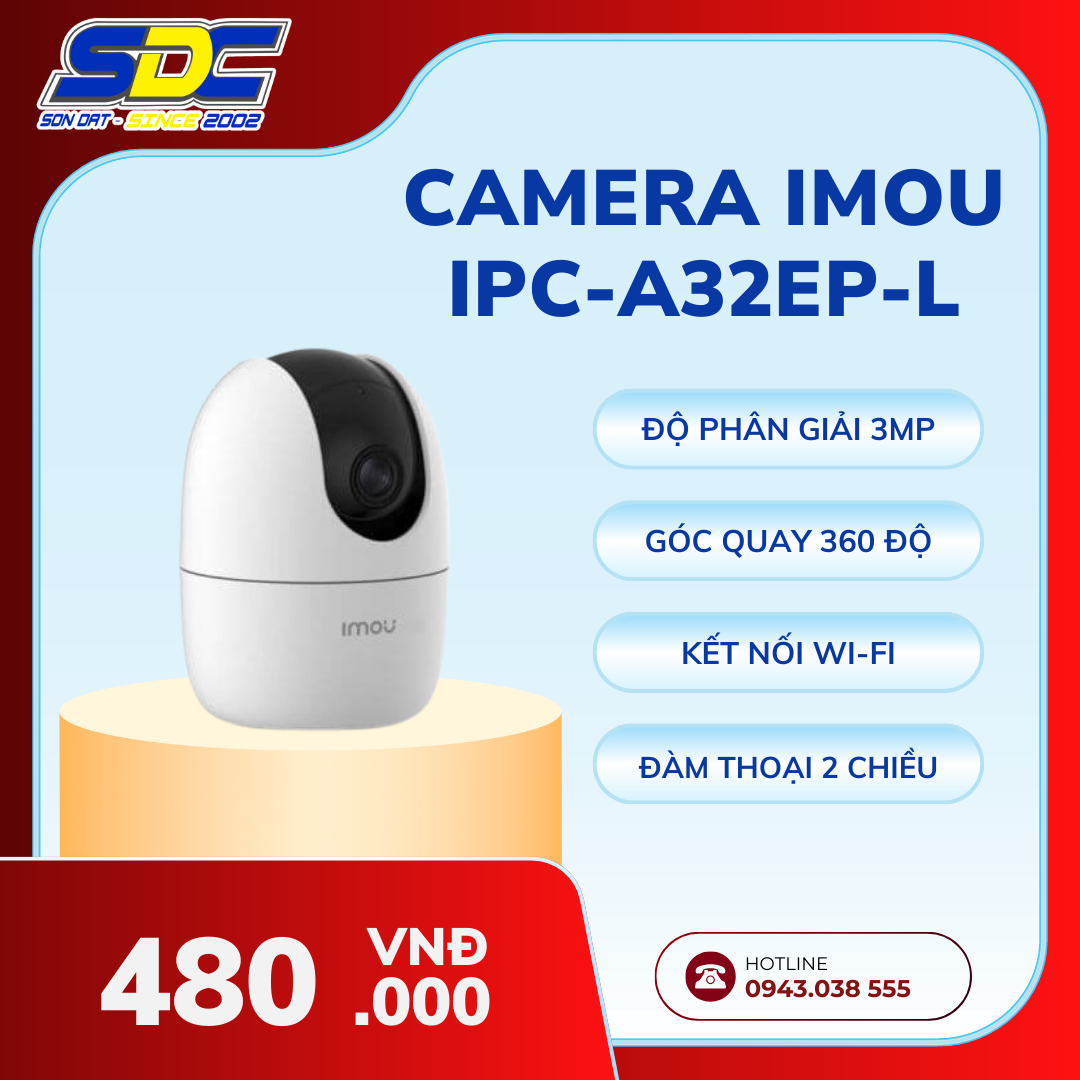 Camera Imou IPC-A32EP-L là mẫu camera wifi quay quét 3MP