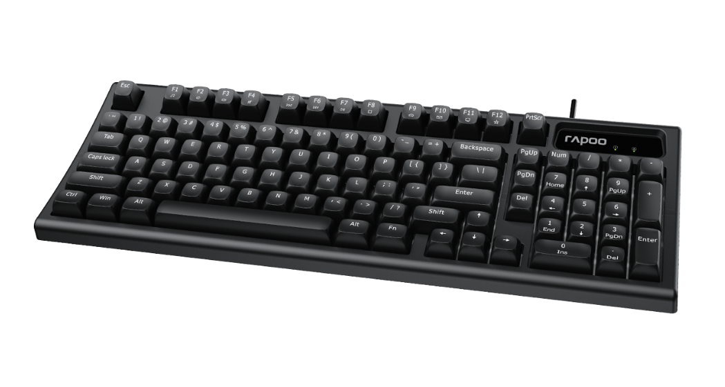 Keyboard PC Rapoo NK2800 giả cơ sở hữu layout 98 mới, mang đến sự tiện lợi với đầy đủ các phím chức năng