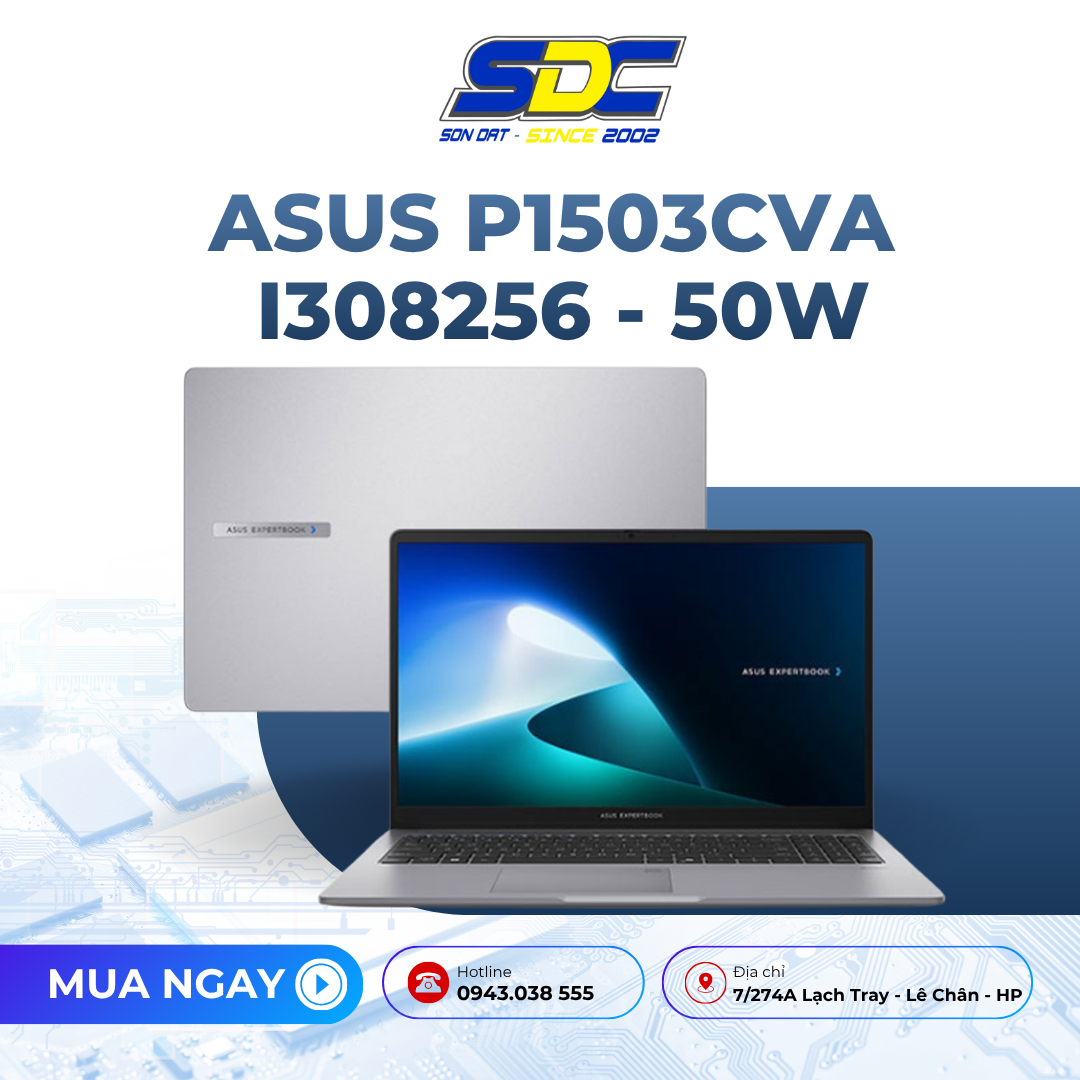 Asus P1503CVA P1503CVA-i308256-50W là chiếc laptop thuộc dòng ExpertBook nổi bật của ASUS