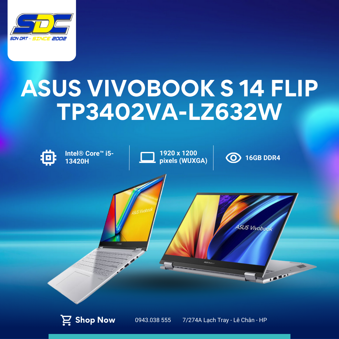 Asus Vivobook S 14 Flip TP3402VA-LZ632W là chiếc laptop 2 trong 1 có thể đáp ứng đa dạng nhu cầu