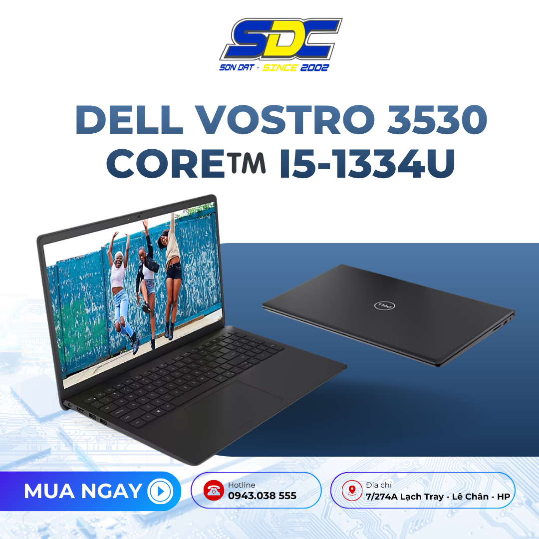 Dell Vostro 3530 là sự kết hợp giữa hiệu suất mạnh mẽ và tính năng tiện ích