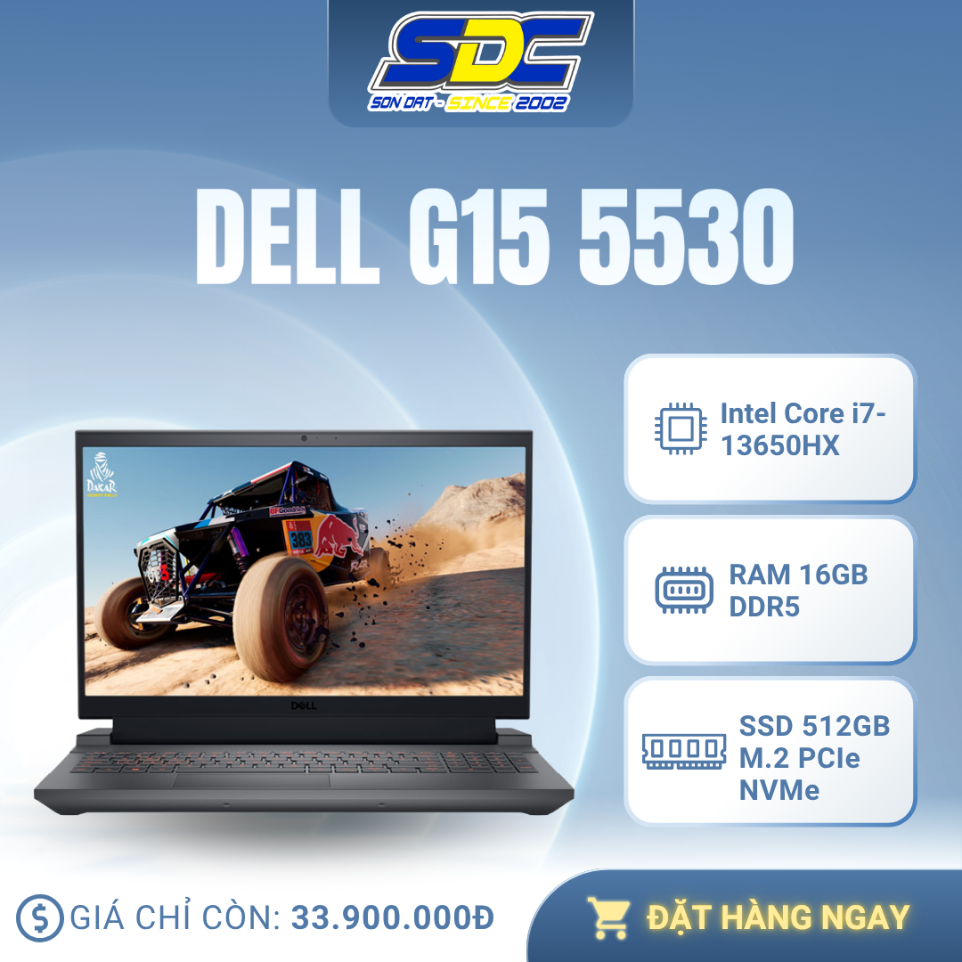 Dell G15 5530 - Một chiếc laptop chơi game mạnh mẽ và phong cách, được thiết kế để mang lại trải nghiệm giải trí