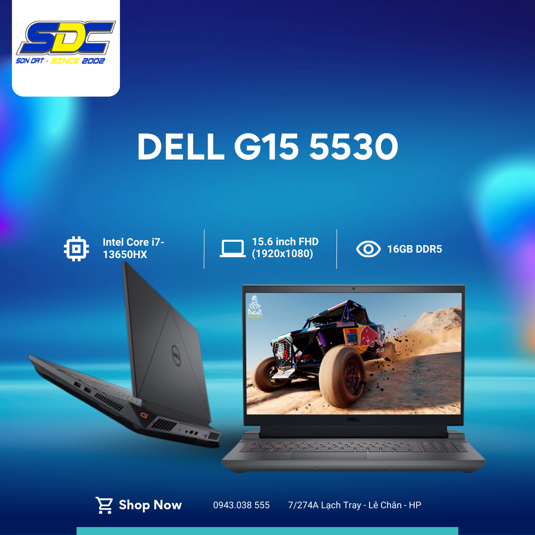 Dell G15 5530 - Một chiếc laptop chơi game mạnh mẽ và phong cách, được thiết kế để mang lại trải nghiệm giải trí