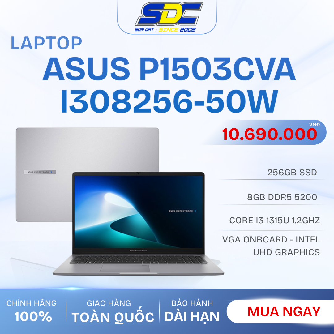 Asus P1503CVA P1503CVA-i308256-50W hướng đến người dùng doanh nghiệp, văn phòng và sinh viên