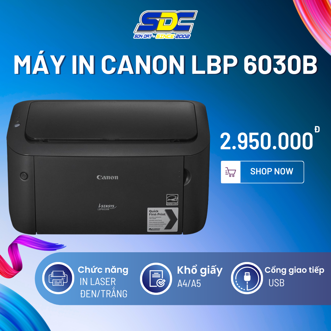 Máy in Canon LBP 6030B là dòng máy in laser đen trắng được thiết kế nhỏ gọn và hiệu quả