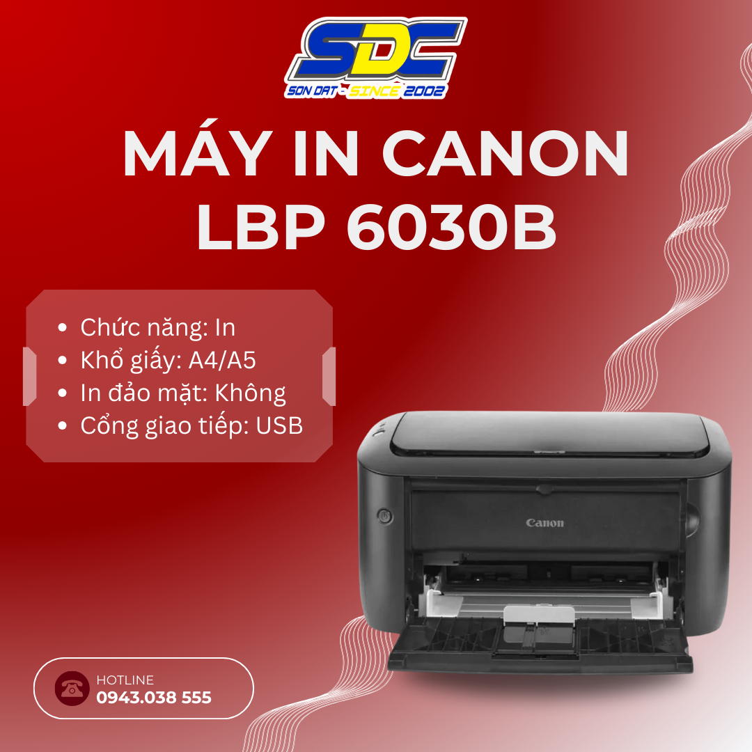 Máy in Canon LBP 6030B là dòng máy in laser đen trắng được thiết kế nhỏ gọn và hiệu quả