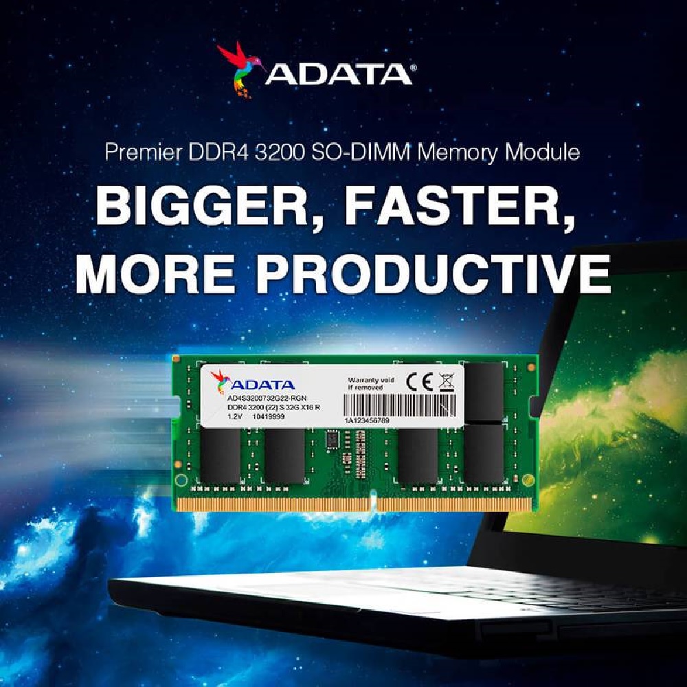 DDRam Notebook 8GB/3200 Adata sẽ là linh kiện góp phần cải thiện hiệu năng của chiếc laptop của mọi người
