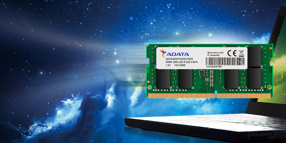 DDRam Notebook 8GB/3200 Adata có mức dung lượng 8GB được dùng phổ biến cho hầu hết các dòng laptop hiện nay