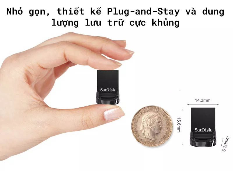 USB 16GB Sandisk CZ430 3.2 thu hút được sự chú ý của người dùng nhờ thiết kế siêu gọn nhẹ