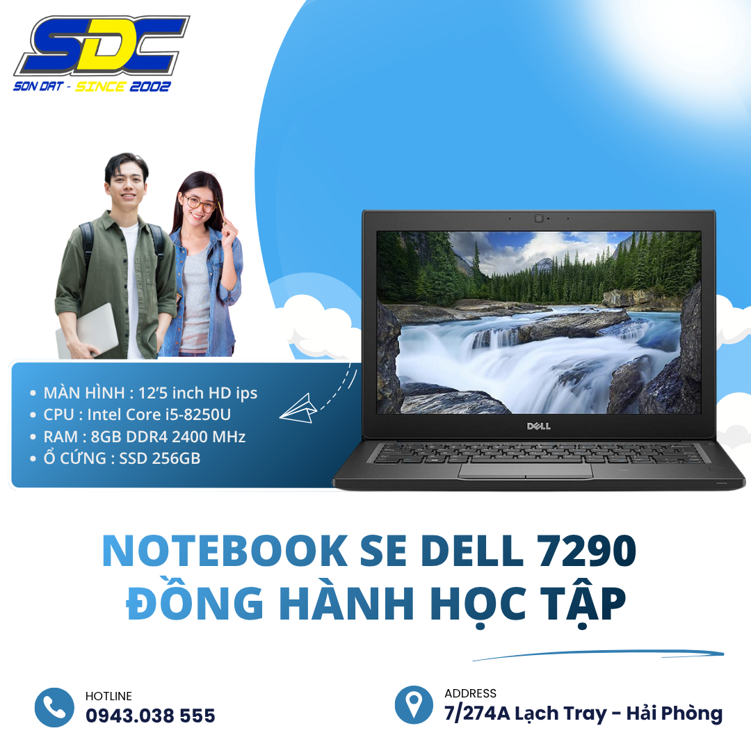 Notebook Se Dell 7290 là dòng sản phẩm cao cấp vượt trội chuẩn laptop dành cho dân văn phòng
