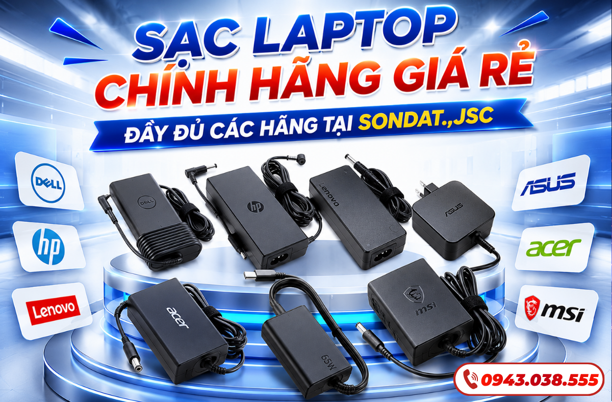 Sạc Laptop Chính Hãng Giá Rẻ – Đầy Đủ Các Hãng Tại SONDAT.,JSC