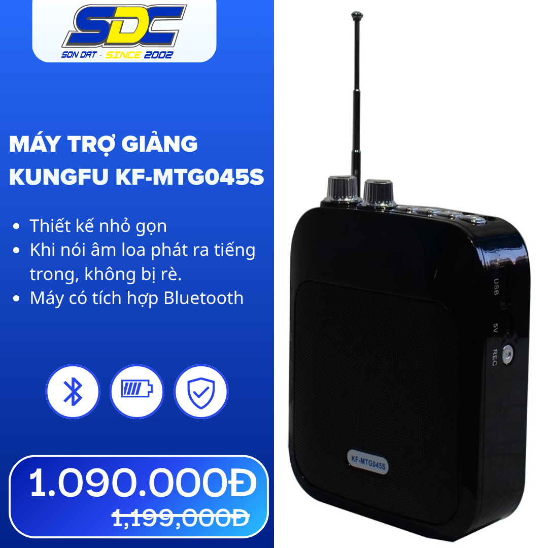 Máy trợ giảng KUNGFU KF-MTG045S còn có chức năng FM, thật tiện ích dành cho những người cao tuổi