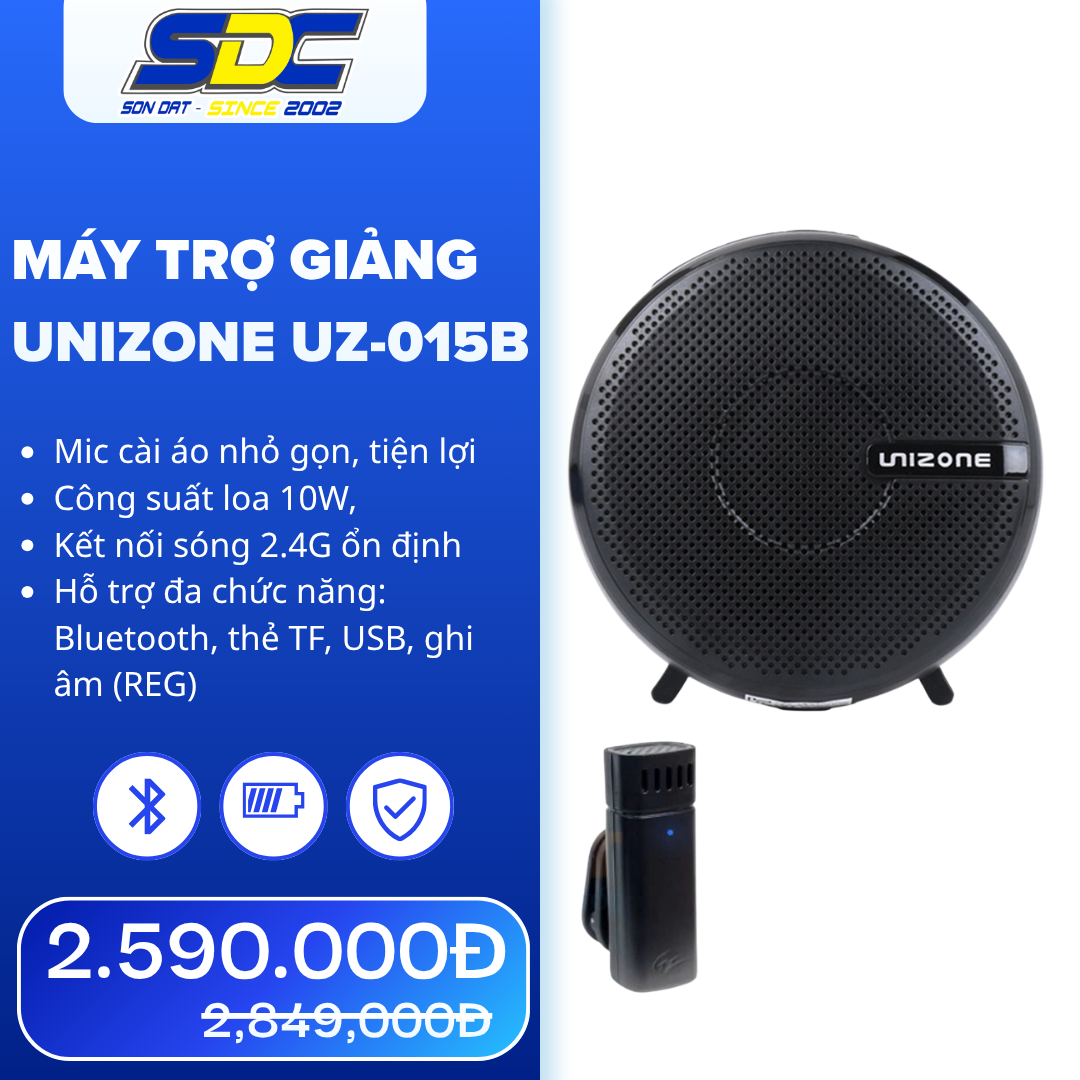 Máy trợ giảng cài áo không dây Hàn Quốc Unizone Uz-015B chính là giải pháp âm thanh chuyên nghiệp
