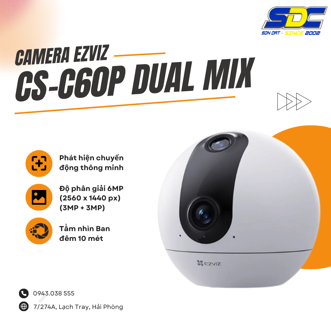 Camera Ezviz CS-C60p có thể hoạt động như một robot thông mình