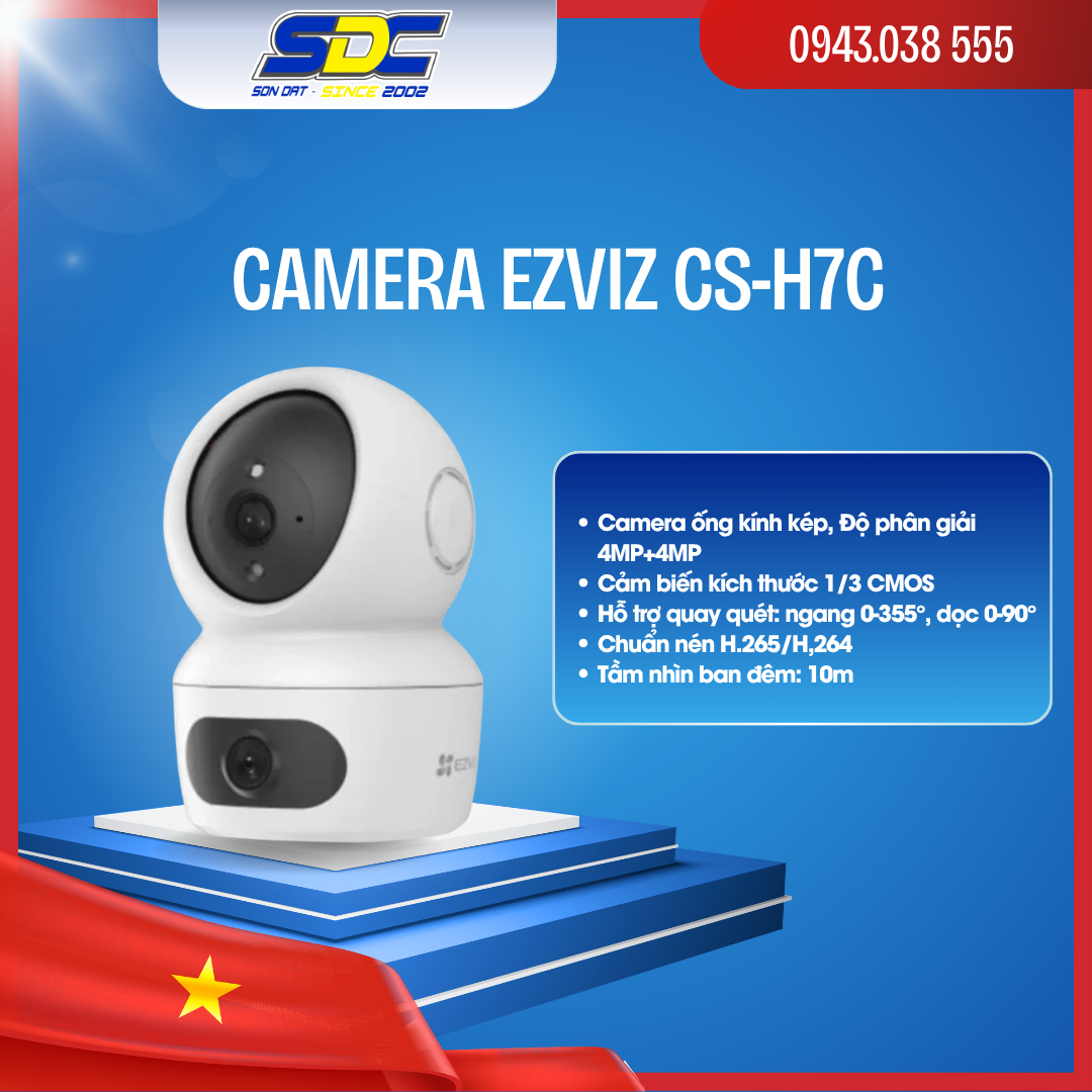 Camera Ezviz CS-H7C với 2 ống kính là một giải pháp an ninh tiên tiến cho không gian sống và làm việc
