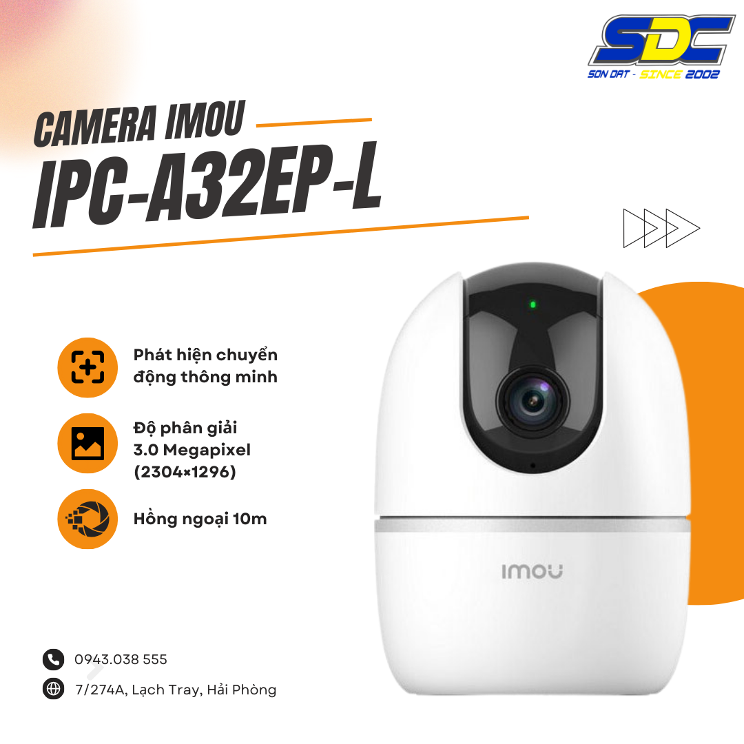 Camera Imou IPC-A32EP-L là mẫu camera wifi trong nhà quay quét 3MP