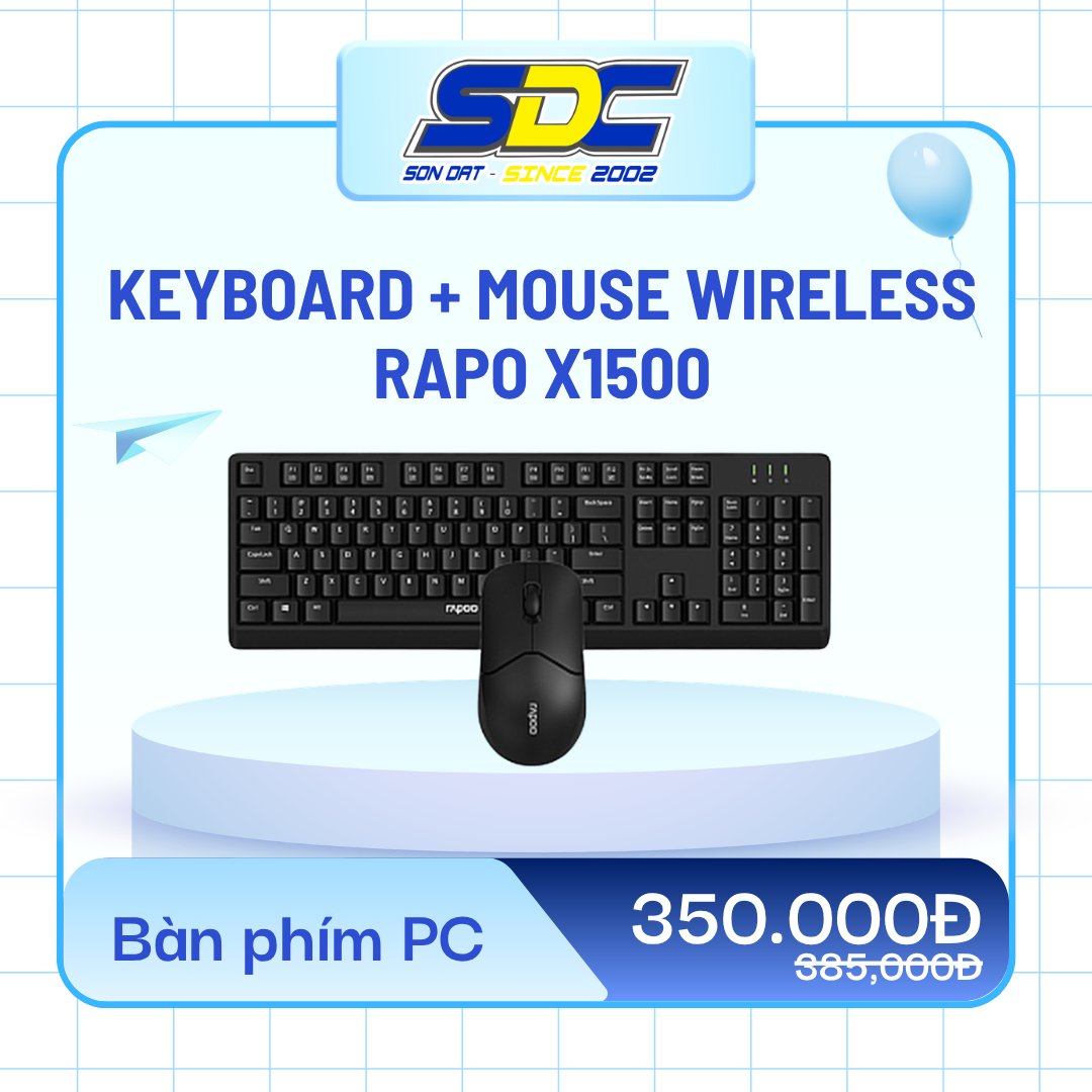 Keyboard + Mouse Wireless Rapo X1500