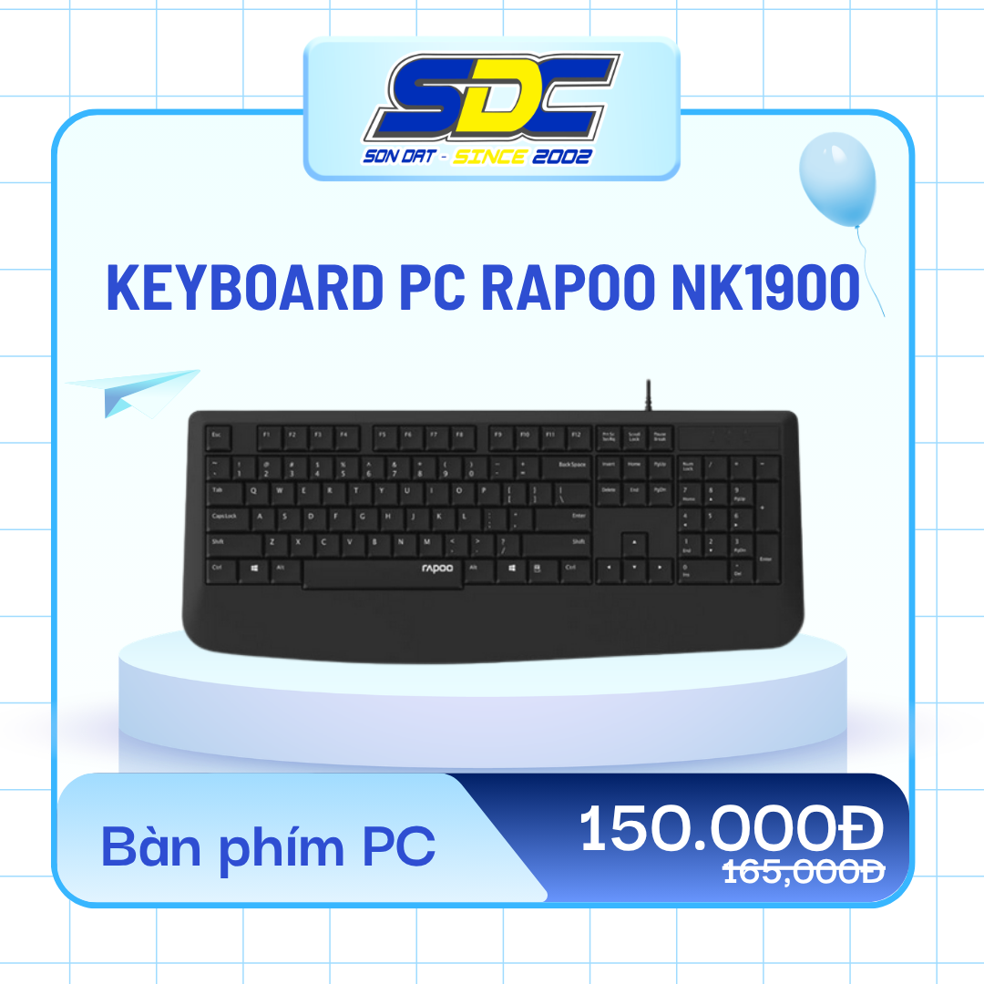 Keyboard PC Rapo NK1900 rất phù hợp để sử dụng trong những tác vụ hàng ngày