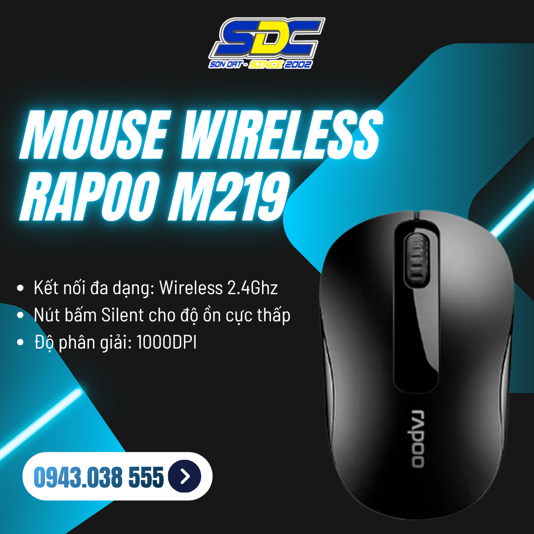 Một trong những ưu điểm nổi bật của Mouse Wireless Rapoo M219 nằm ở phần nút bấm silent