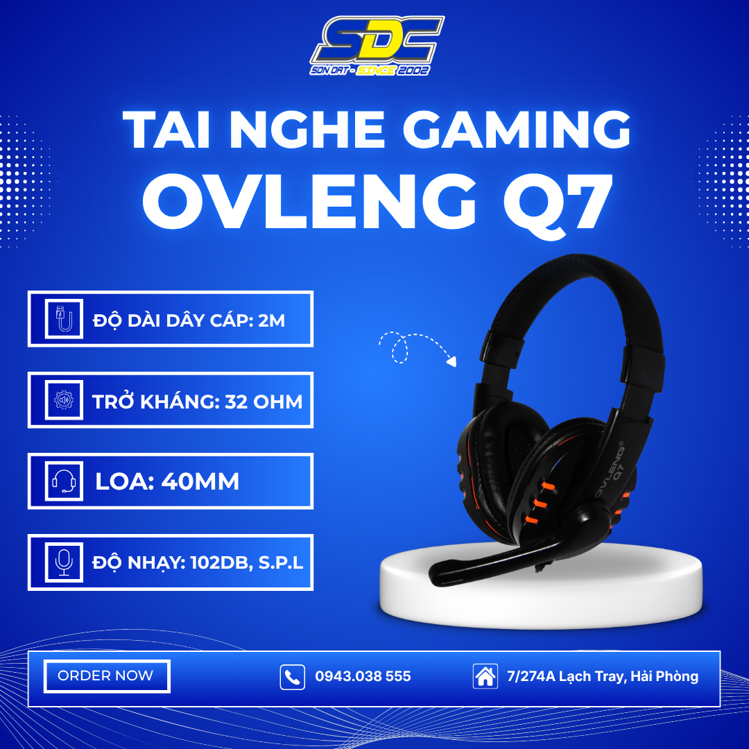Tai nghe Gaming Ovleng Q7 Super Bass Stereo giúp bạn có thể thưởng thức âm nhạc vừa cao vừa trong trẻo