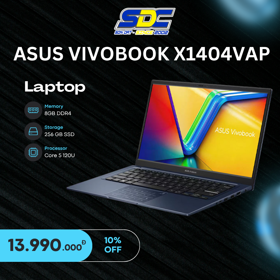 Asus VivoBook X1404VAP là sự kết hợp tinh tế giữa hiệu năng hiện đại từ chip Intel Core 5