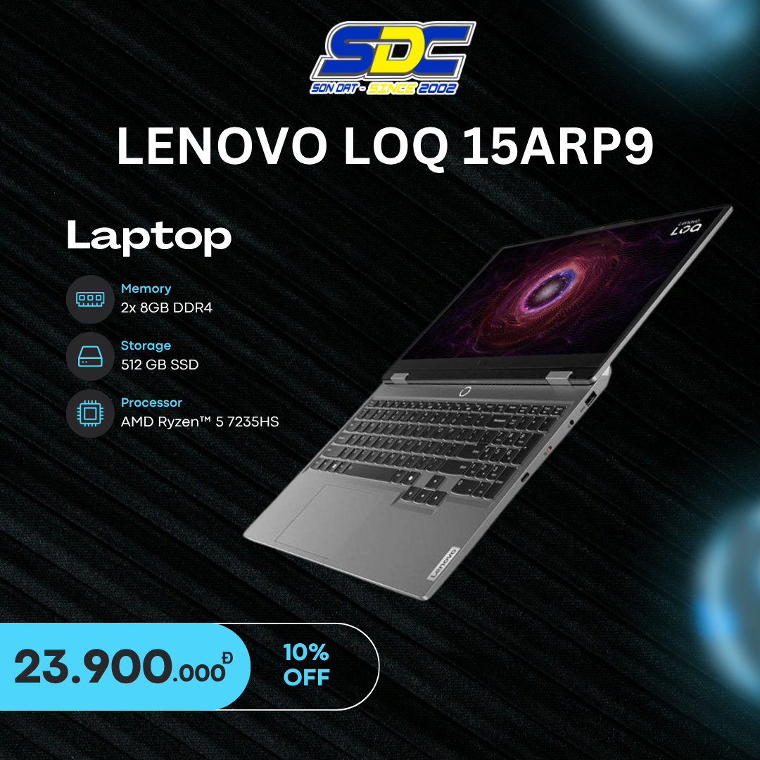 Lenovo LOQ 15ARP9 là một chiếc laptop trong dòng gaming thuộc phân khúc giá rẻ