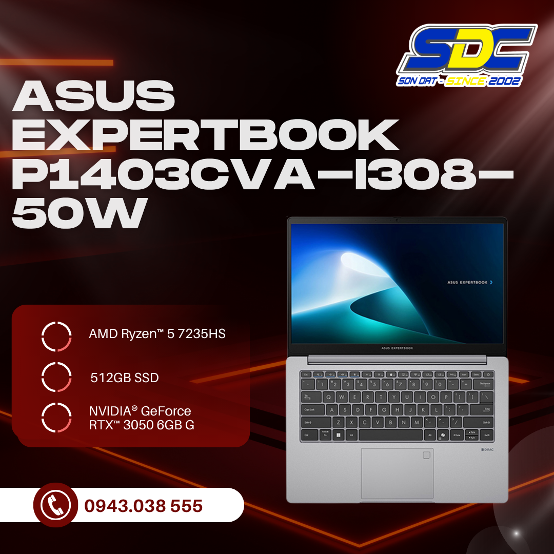 Asus Expertbook P1403CVA-i308-50W là một sản phẩm lý tưởng dành cho những ai đang tìm kiếm một chiếc laptop mạnh mẽ