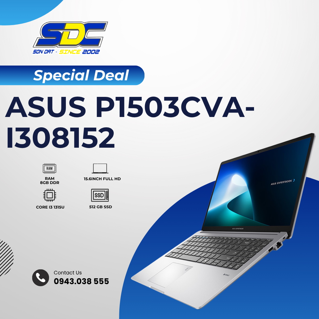 Asus P1503CVA P1503CVA-i308152 là chiếc laptop thuộc dòng ExpertBook nổi bật của ASUS
