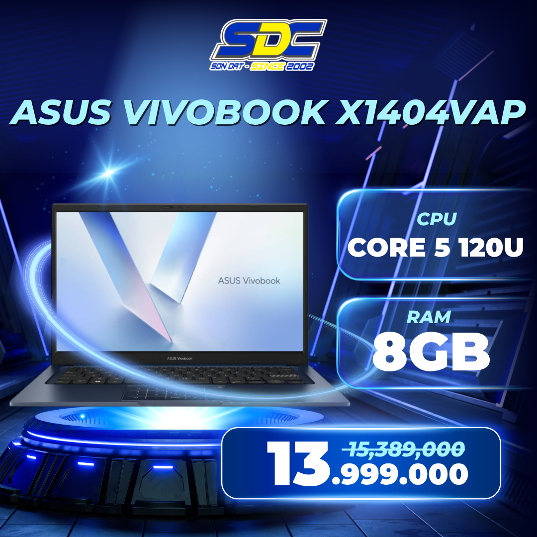 Asus VivoBook X1404VAP là sự kết hợp tinh tế giữa hiệu năng hiện đại từ chip Intel Core 5