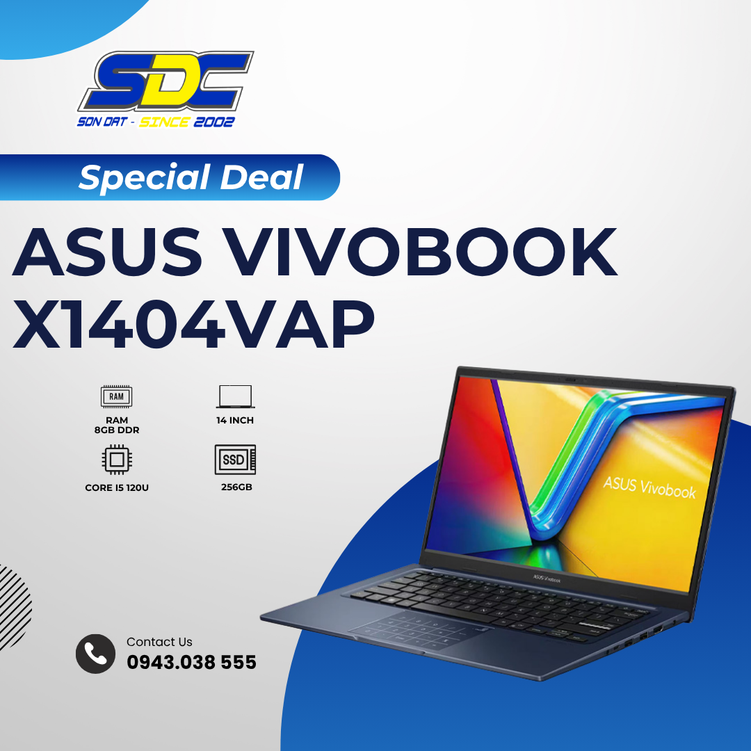 Asus VivoBook X1404VAP là sự kết hợp tinh tế giữa hiệu năng hiện đại từ chip Intel Core 5
